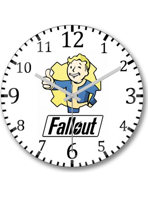 Baskı Dükkanı Fallout Vault Boy Duvar Saati Bombeli Gercek Cam