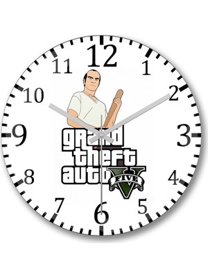 Baskı Dükkanı Gta V Trevor Duvar Saati Bombeli Gercek Cam