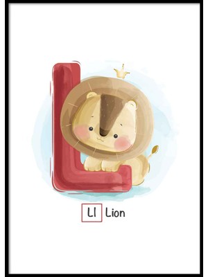 Beril Yamaç Design Studio Alfabe L Harfli Bebek Odası Poster