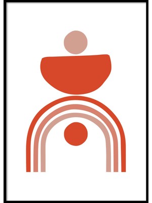 Beril Yamaç Design Studio Soyut Geometrik Kırmızı Daire Poster
