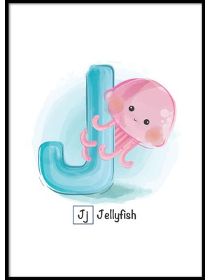 Beril Yamaç Design Studio Alfabe J Harfli Bebek Odası Poster
