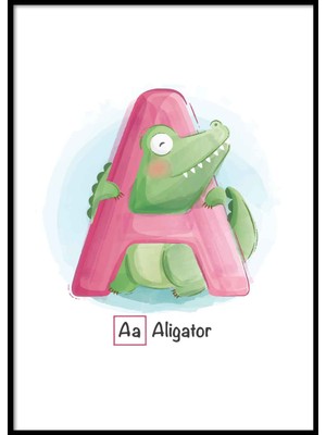 Beril Yamaç Design Studio Alfabe A Harfli Bebek Odası Poster