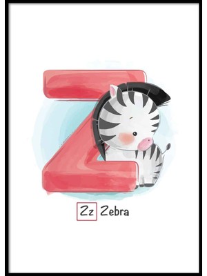 Beril Yamaç Design Studio Alfabe Z Harfli Bebek Odası Poster
