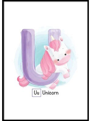 Beril Yamaç Design Studio Alfabe U Harfli Bebek Odası Poster