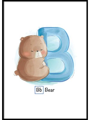 Beril Yamaç Design Studio Alfabe B Harfli Bebek Odası Poster