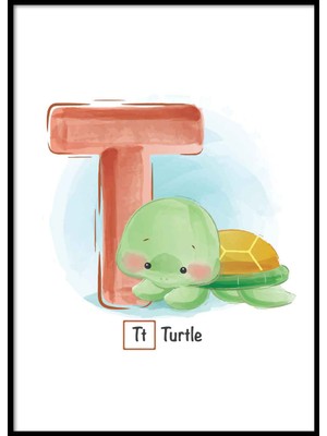 Beril Yamaç Design Studio Alfabe T Harfli Bebek Odası Poster