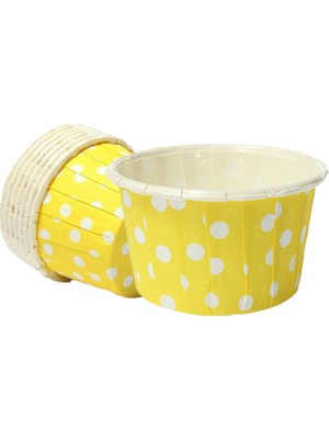 Festivall Sarı Zemin Beyaz Puantiyeli Muffin Kabı 50 x 39 25'li