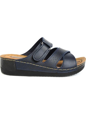 Apella 459-8 Sümbül Lacivert Günlük Rahat Kadın Terlik