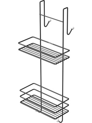 Tekno-tel LM065 Mat Siyah Iki Katlı Asmalı Duşakabin Rafı