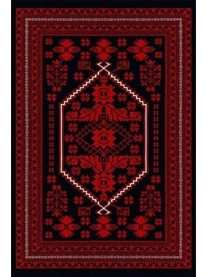 Halı Special Kırmızı Lacivert Yıkanabilir Ince Yazlık Kilim - HB2018 77 x 150 cm