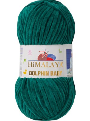 Himalaya Dolphin Baby 5'li Örgü İpi + Balım Misinalı Şiş 6 mm 331 Zümrüt Yeşil