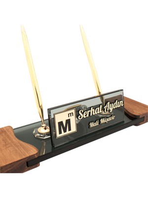 Ofistike Muhasebecilere Özel İsimlik Mali Müşavir Logolu Masa İsimliği