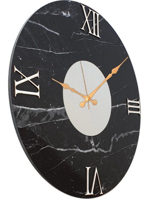 Markakanvas Mermer Desenli Aynalı Duvar Saati