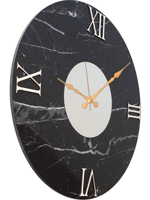 Markakanvas Mermer Desenli Aynalı Duvar Saati