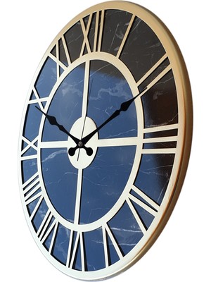 Markakanvas Mermer Desenli Metal Duvar Saati