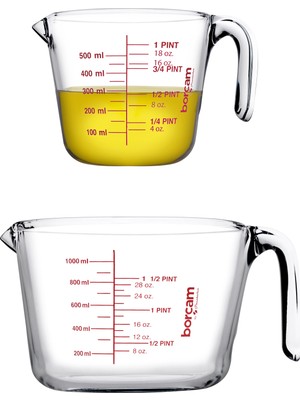 Paşabahçe Borcam 2'li Ölçü Kabı Seti 500CC-1000CC
