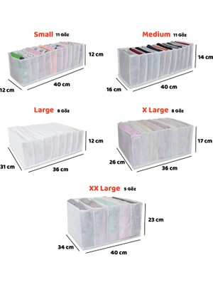 Rek Home Dolap ve Çekmece Içi Düzenleyici Organizer 5 Gözlü Xx-Large