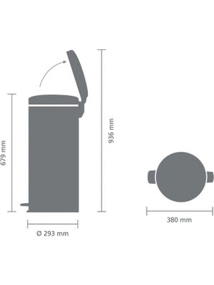 Brabantia Çöp Kutusu 30 lt Newicon Birilliant Steel Pedallı