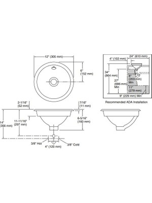 Kohler Lavabo 305 cm Iron Plains Çivit Mavi