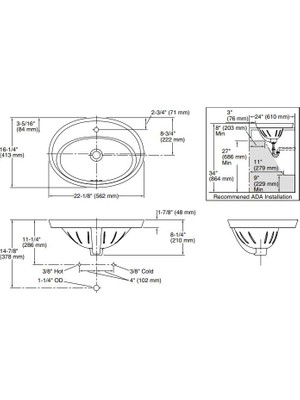 Kohler Lavabo Serif Tezgah Üstü Tek Delikli