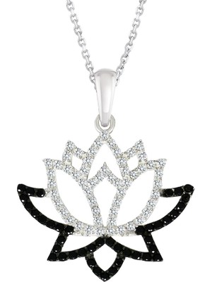 Altın Sepeti Gümüş Lotus Çiçeği Kolye