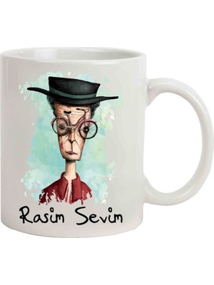 Hediye Rengi İsme Özel Bisiklet Gözlük Temalı Kupa Bardak