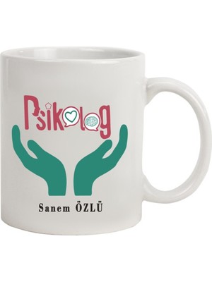 Hediye Rengi İsme Özel Psikolog Temalı Kupa Bardak
