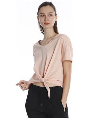 Sportive Kadın Bej Günlük Tişört 711028-Crm