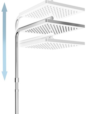 Teska Niagara 3 Yönlü  Camlı Duş Kolonu Beyaz