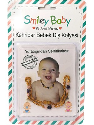 Smiley Baby Kehribar Bebek Diş Kolyesi