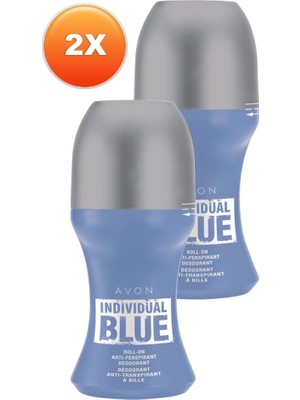 Avon Individual Blue Erkek Roll-On Deodorant - 50 ml, Ferahlatıcı Narenciye ve Ahşap Koku, 2 Adet