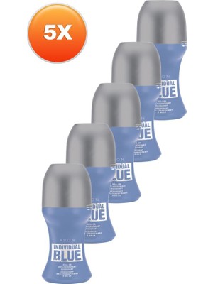 Avon Individual Blue Erkek Roll-On Deodorant - 5 x 50 ml, Turunçgil ve Odunsu Koku