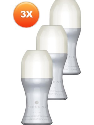 Avon Perceive Kadınlar için Tropikal Çiçek ve Meyve Aromalı Roll-On Deodorant - 3×50 ml, Gün Boyu Terlemeye Karşı Etkili Koruma