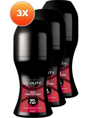 Avon Onduty Max Protection Erkek Roll On 72 Saat Etkili Ter Koku Önleyici 50 ml 3'lü Paket