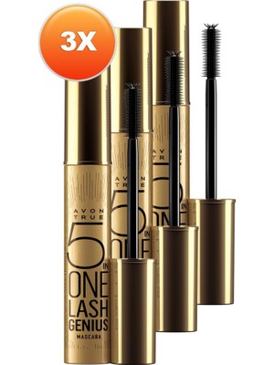 Avon True Lash Genius Maskara 10 Ml. Blackest Black Üçlü Set