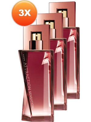Avon Attraction Sensation Kadın Parfüm Edp 50 Ml. Üçlü Set
