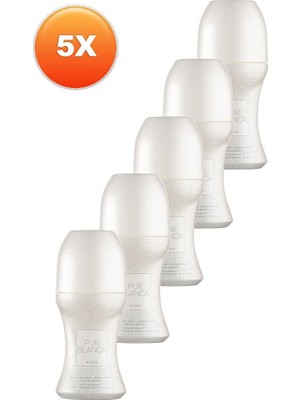 Avon Pur Blanca Kadın Roll-on Deodorant Ferah Koku 50 ml x 5 Toplam 5'li Ekonomik Paket