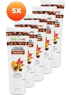 Avon Nature Pro At Kestanesi ve Kırmızı Biberli Balsam 250 ml 5'li Set