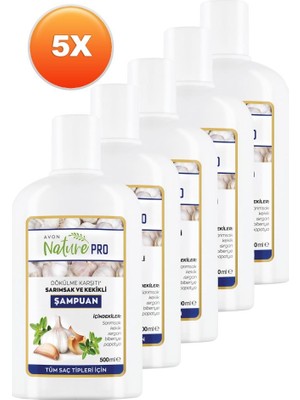 Avon Nature Pro Sarımsak ve Kekikli Şampuan 500 ml 5'li Set