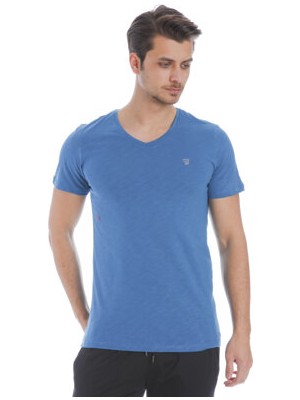 Sportive Flavebasic Erkek Mavi Günlük Stil T-Shirt 710387-PTR