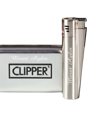 Clipper Pürmüz Alevli Metal Çakmak Mat Metalik