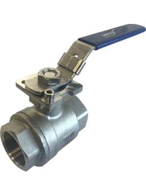 Unox Tepe Flanşlı 2 Parçalı Paslanmaz 304 Dişli Küresel Vanalar 11/2"