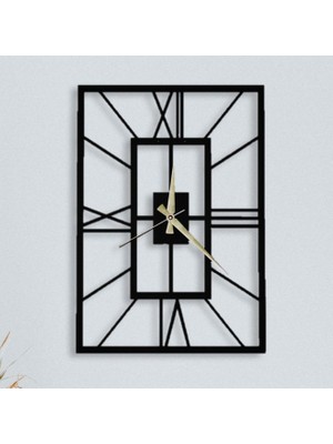 Soft Art Home Black Four Metal Duvar Saati - 50 x 50 cm