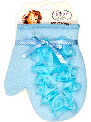 Body Secret Mavi Lifli Banyo Eldiveni Yumuşak Doku ile Keyifli Banyo Deneyimi İçin