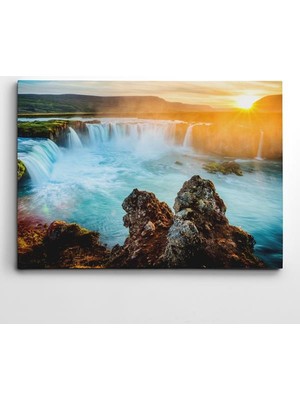 Dekolata Güneş ve Şelale Kanvas Tablo