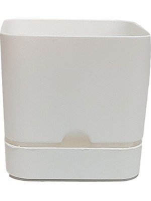 Poliwork Begonya Kare 13 cm Tabaklı Saksı 1,5 lt