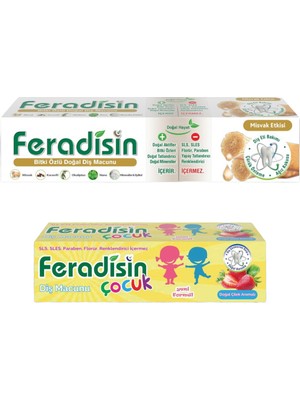 Feradisin Misvak Etkisi Diş Macunu 90 gr + Çocuk Diş Macunu  65 gr