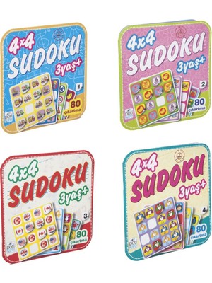 4 x 4 Sudoku 4 Kitap Set - + 3 Yaş