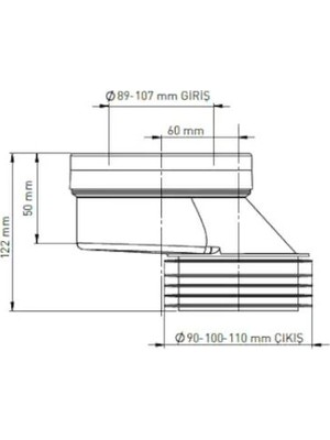 Iz Yapı Eksantrik  Kada Gada 100LÜK Alafranga Tuvalet Adaptörü 6 mm