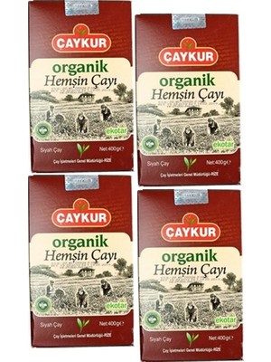 Çaykur Organik Hemşin Siyah Çayı 4 x 400 gr Doğal Aromalı Kaliteli Çay